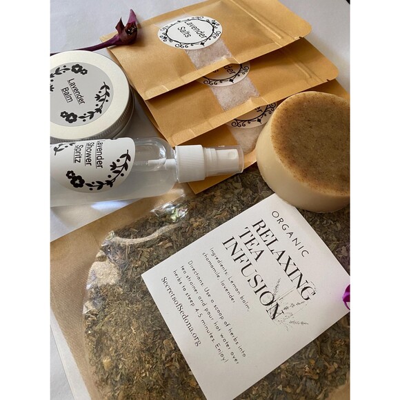Organic Lavender Spa Gift Set, Relaxation Box for Her, Lavender Bath & Body Gift - Picture 2 of 10